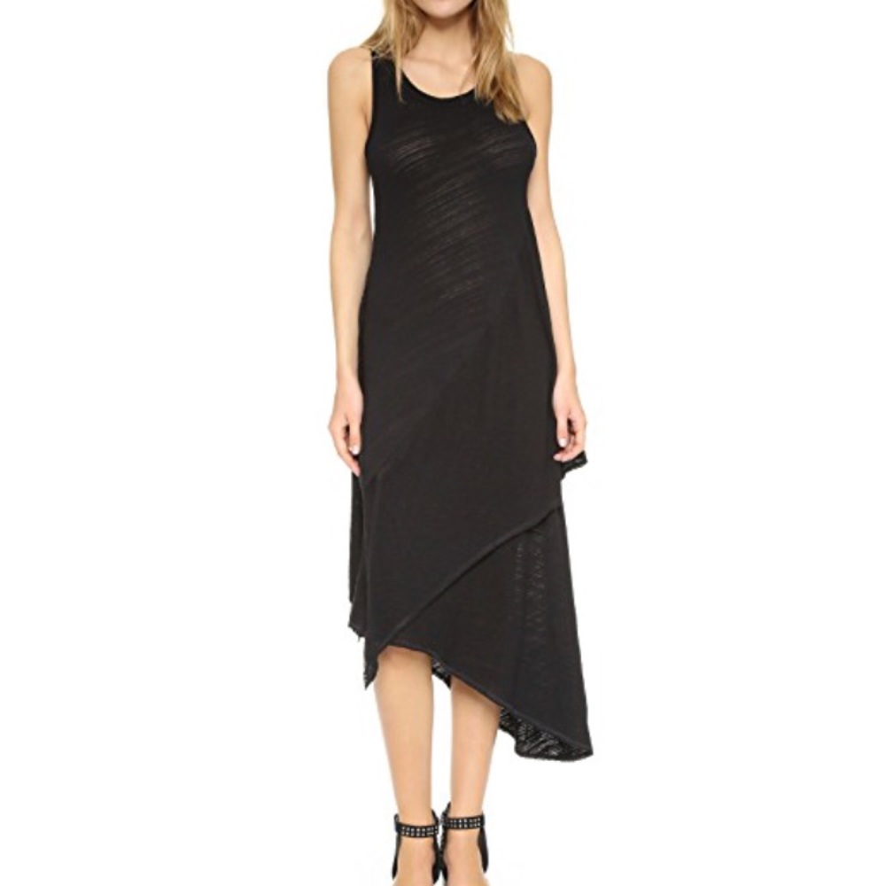 Fine by superfine black flowy dress
